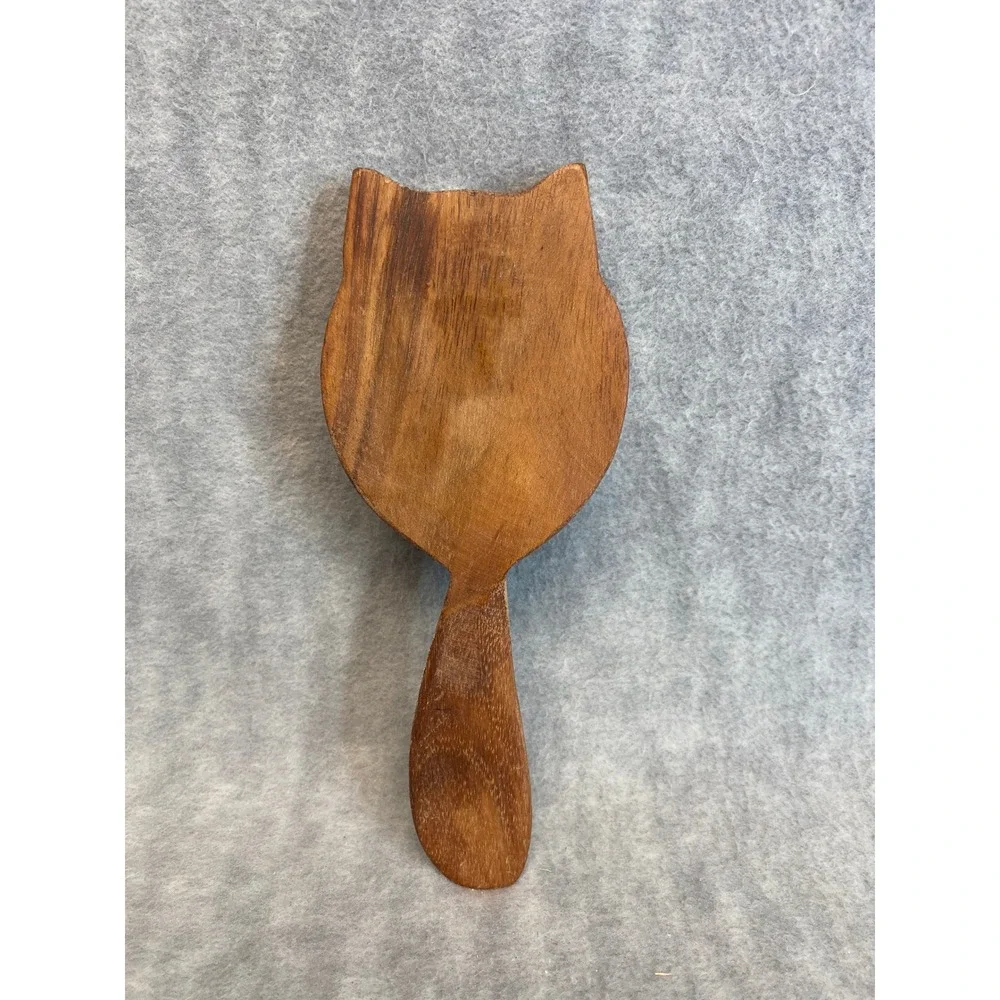 Hand Carved Wooden Owl Spreader‎ Kitchen Utensil Decor Collectible Folk Art
